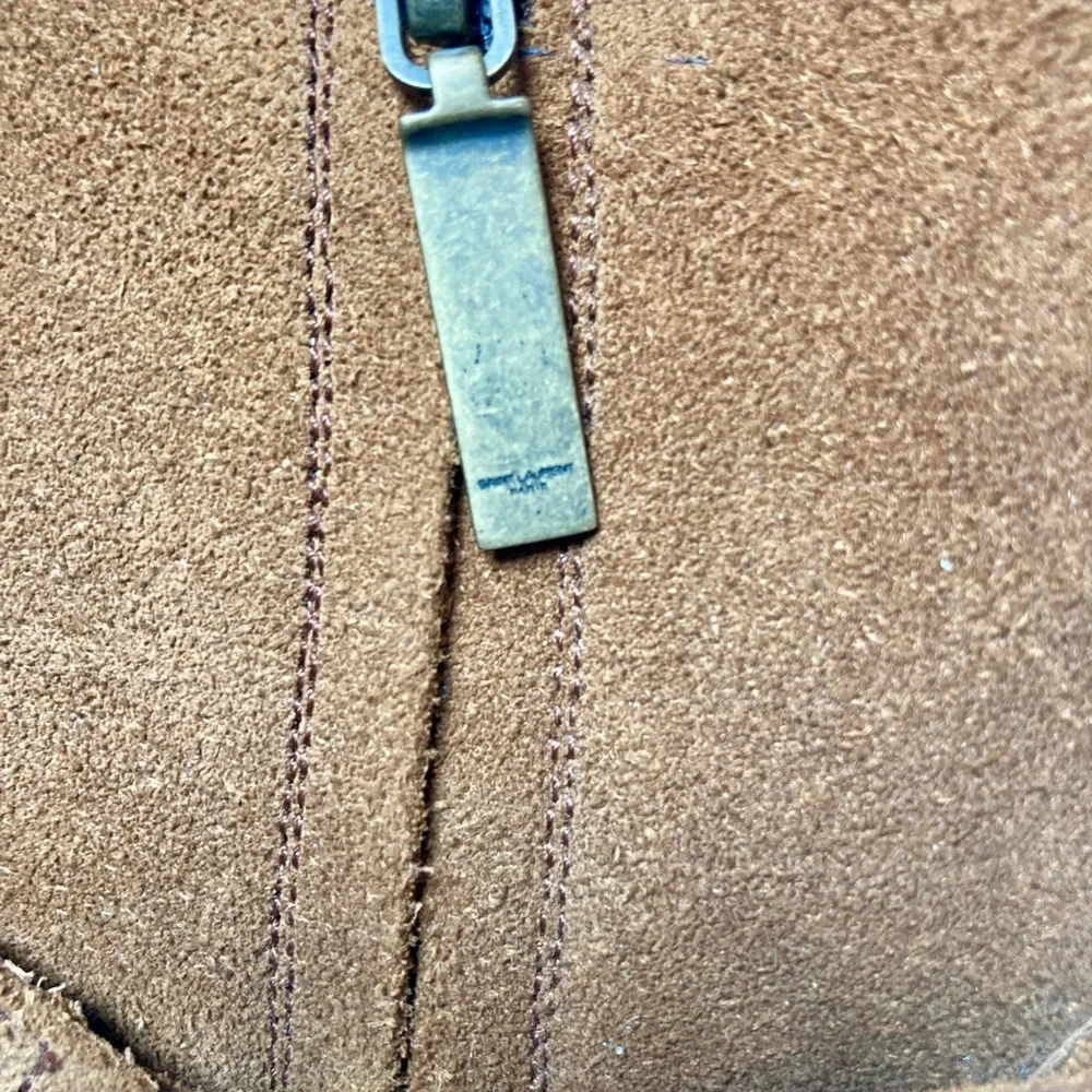 Saint Laurent Suede Ankle Western / Moto Boot. - Picture 4 of 14